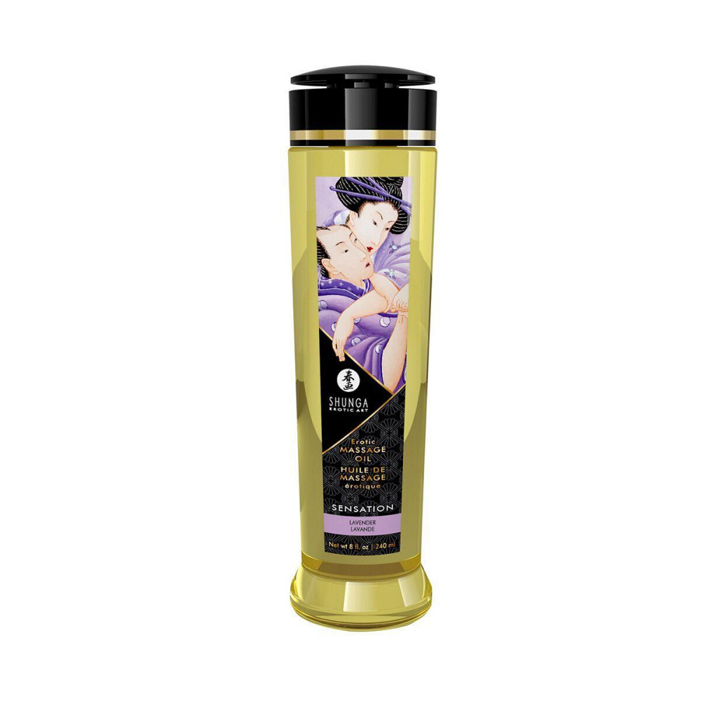Массажное масло Shunga Sensation - Lavender (240 мл) натуральное увлажняющее Sex Aura Киев - изображение 1