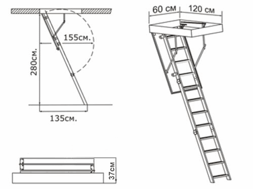Дерев'яні сходи на горище Oman Prima Київ - фото 2