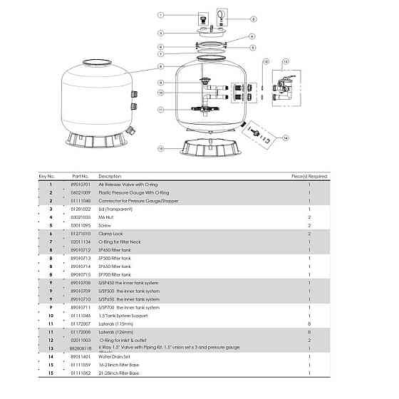 Песочный фильтр для бассейна Emaux SP700 D703мм. 19.2м3\ч Киев