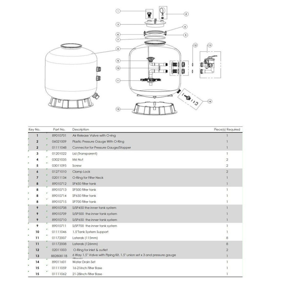 Пісочний фільтр для басейну Emaux SP700 D703мм. 19.2м3\год Київ - фото 2