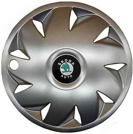 Автомобильные модельные колпаки R14 Skoda (зелена) 210 4шт, SJS, серебряные Киев