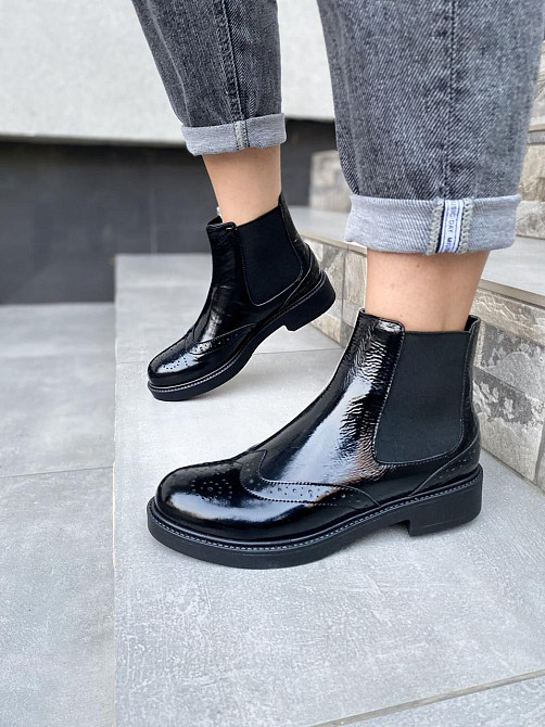 Черевики жіночі Milanti чорні шкіра лакована висота 12см розмір 38 (4187) Коломыя - изображение 2