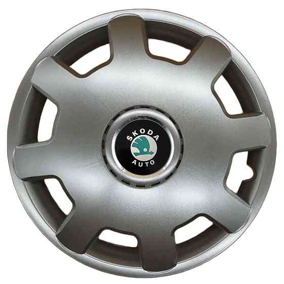 Автомобильные модельные колпаки R13 Skoda (зеленая) 105 4шт, SJS, серебристые Киев