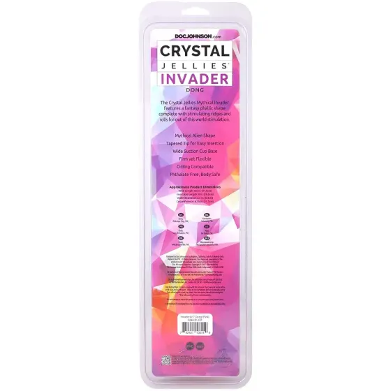 Фентезійний фалоімітатор Doc Johnson Crystal Jellies - Invader Dong 8.5 Inch - Pink Львів