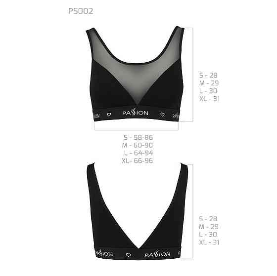 Топ з прозорою вставкою Passion PS002 TOP S, black Sex Aura Київ