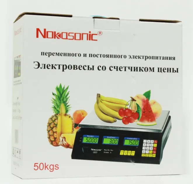 Торговые электронные весы NK-50kg до 50 кг с автообнулением, тарой и цифровым дисплеем с подсветкой Одесса - изображение 4