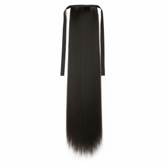 Шиньйон накладний хвіст на стрічці Didaka пряме волосся - 50 см - Темно-коричневий Вінниця