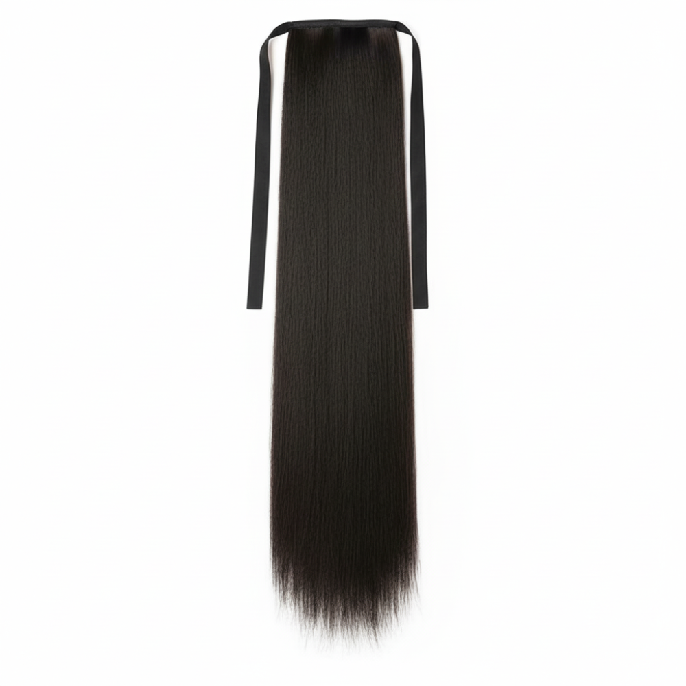 Шиньйон накладний хвіст на стрічці Didaka пряме волосся - 50 см - Темно-коричневий Вінниця - фото 1