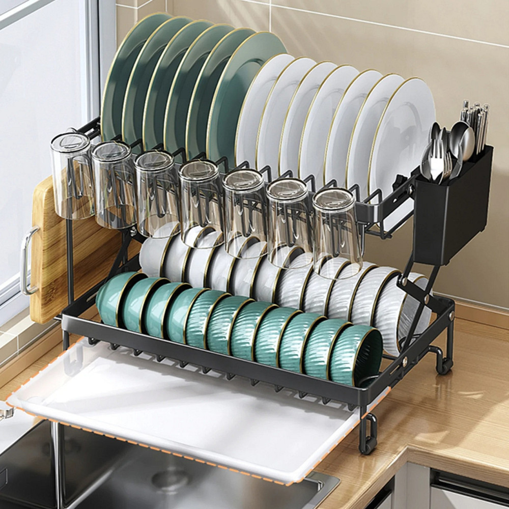 Сушилка для посуды,чашек, столовых приборов,органайзер трансформер с регулировкой высоты с поддоном,металл Каменец-Подольский - изображение 7