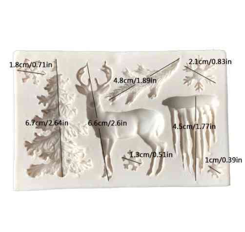 Молд силиконовый новогодний 117 на 74 мм серый Киев