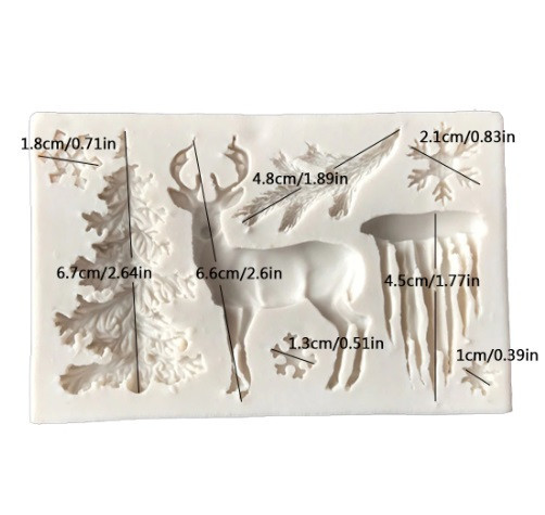 Молд силиконовый новогодний 117 на 74 мм серый Киев - изображение 3