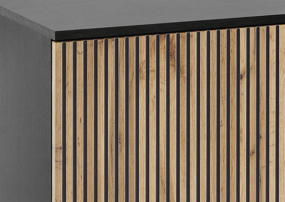 Комод з підсвіткою Perfect Home Сенто / Sento KSZ154 2-дверний з 3 шухлядами Чорний/дуб вотан (PFH-091487) Дніпро - фото 8