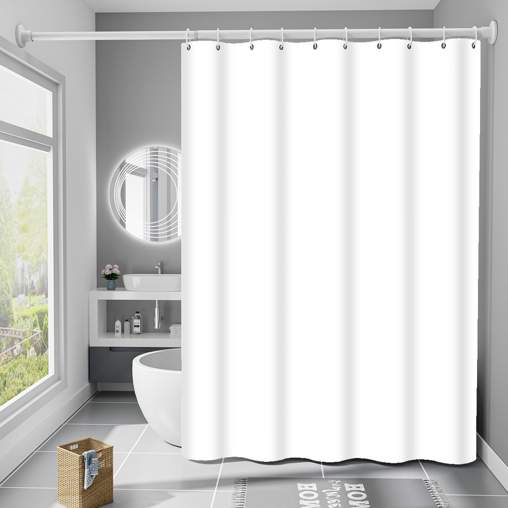 Шторка для ванни з поліестеру водонепроникна Bathlux 180x180 см із кільцями, біла матова Кам'янець-Подільський - фото 2