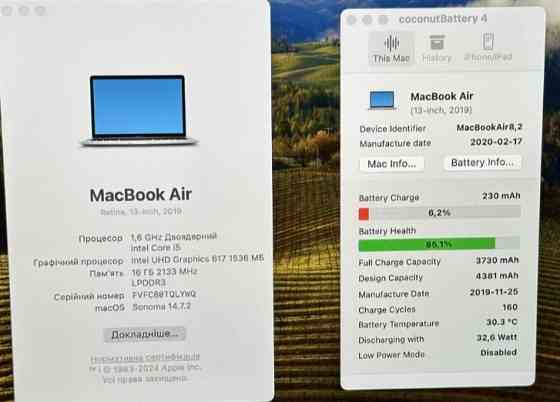 Ноутбук MacBook Air 13” i5 16RAM/256SSD Silver Київ