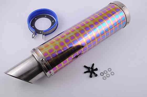 Глушитель (тюнинг) 350*10 см, креп. Ø48mm (нержавейка, квадраты, mod:22) Мукачево