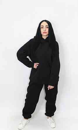Женский спортивный теплый костюм трехнитка на флисе Черный XS/S Харьков