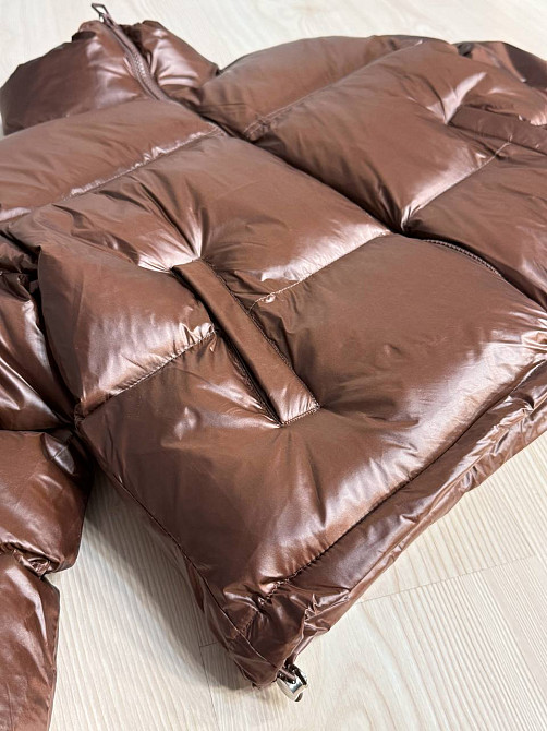 Куртка жіноча Lady Yep 10015 коротка глянцева пуффер коричнева, коричневий, 42 Київ - фото 12