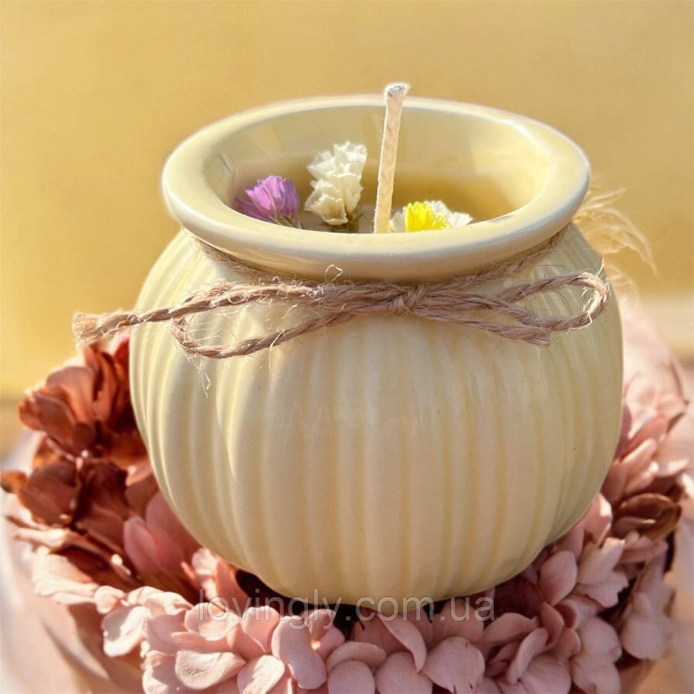 Подарок ко Дню матери - Ароматическая свеча ручной работы в керамическом горшкочке. Ирпень - изображение 1