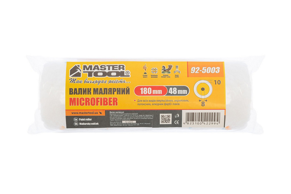 MASTERTOOL Валик малярський MASTERTOOL Microfiber 48/180/10 мм Ø 8 мм 92-5003 Коломия - фото 3
