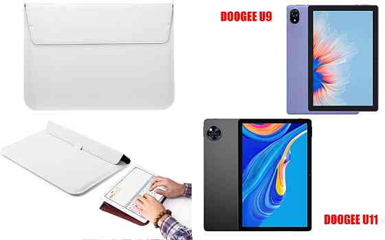 Чохол-конверт VitoCase для Doogee U9, з функцією підставки для планшета Чорний Білий Київ