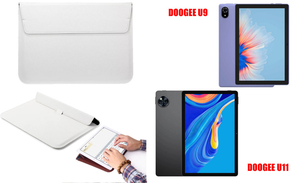 Чохол-конверт VitoCase для Doogee U9, з функцією підставки для планшета Чорний Білий Київ - фото 1
