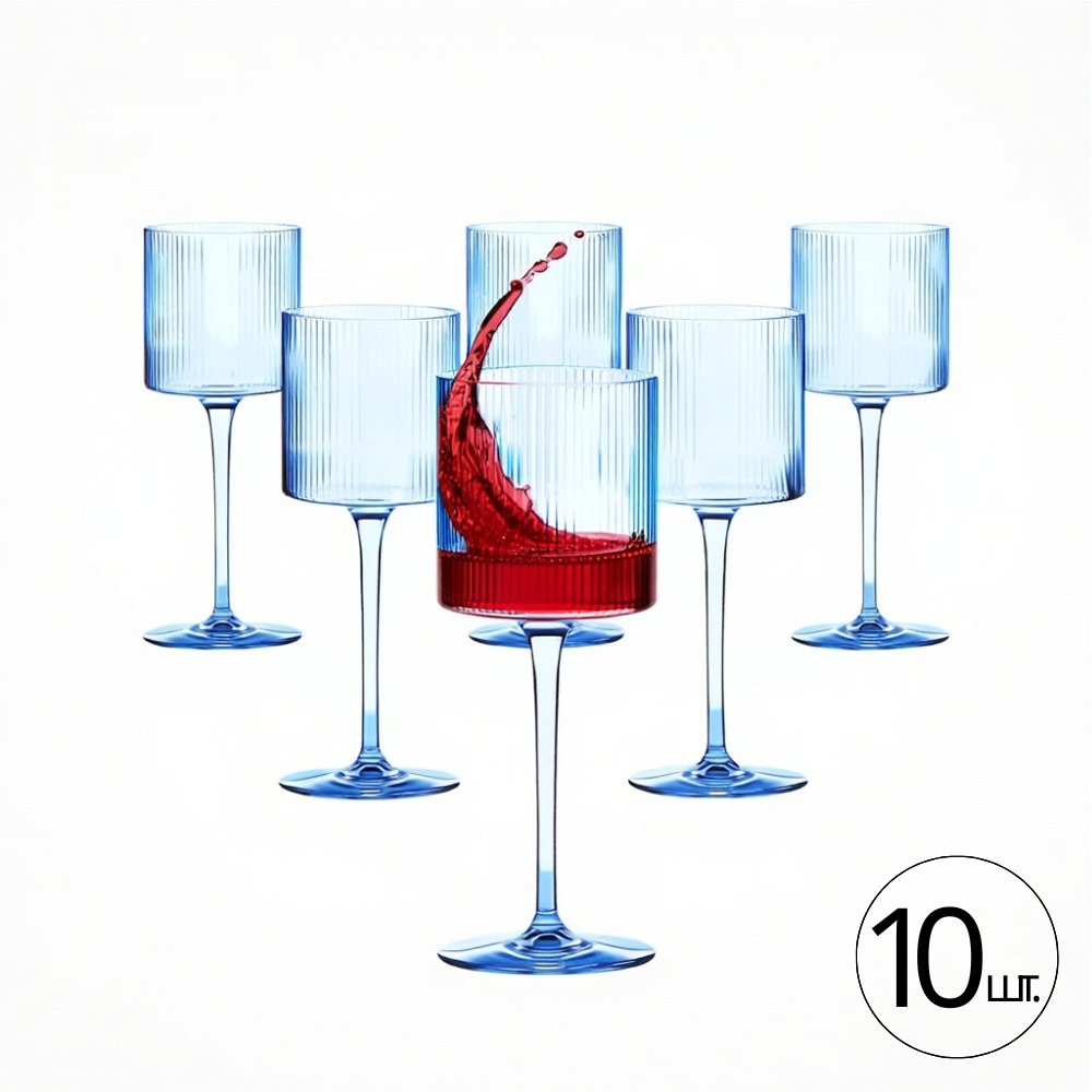 Бокал для вина 350 мл, 1 шт, прочный, пластиковый, многоразовый, для вин и напитков прозрачно-синий Каменец-Подольский - изображение 1