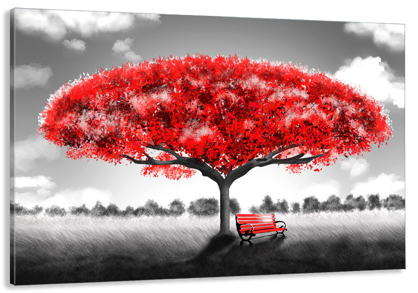 Картина холст у вітальню / спальню   Червоне дерево    MLP_76 ( 60х30см ) 90х180см Київ - фото 1
