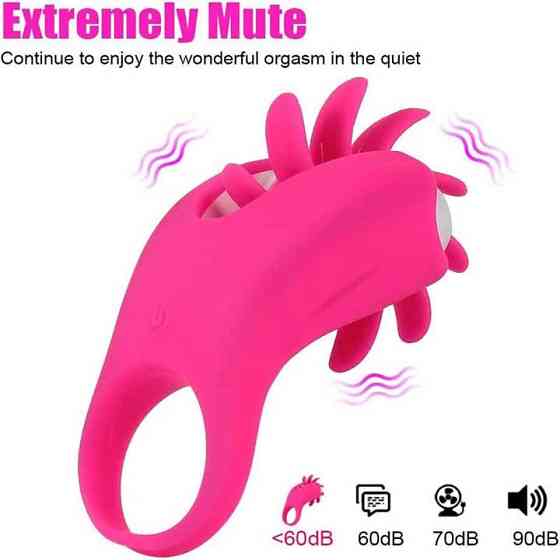 Виброкольцо с ротацией для стимуляции клитора 20 режимов Фуксия Винница