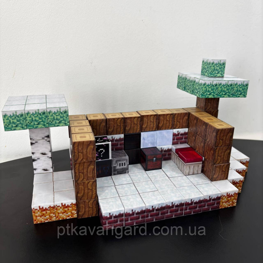Магнитный конструктор Майнкрафт 125 магнитных блоков домик в снегу с фигурками Dream World LZCK 026 Хмельницкий - изображение 3