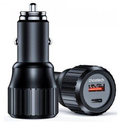 Зарядное устройство Choetech car USB-A/USB-C 63W QC3.0/PD/PPS black (TC0010-BK) Винница - изображение 2