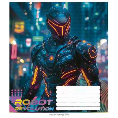 Тетрадь Школярик Robot Revolution 24 листа линия (024-3522L) Винница
