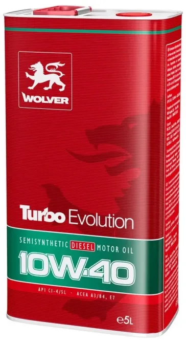 WOLVER Turbo Evolution 10W-40 5L — Напівсинтетична моторна олива для бензинових і дизельних двигунів Ковель - фото 1