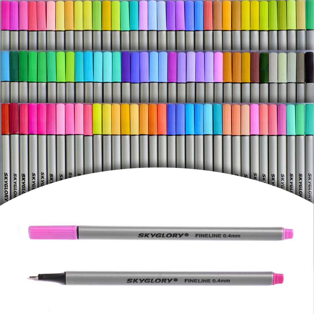 Набір різнокольорових лінерів у кейсі Fineliner 102 кольори 0.4 мм професійний набір лайнерів для скетчів Кам'янець-Подільський - фото 8