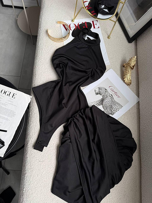 Женский стильный привлекательный костюм двойка боди + юбка микродайвинг Одесса - изображение 1