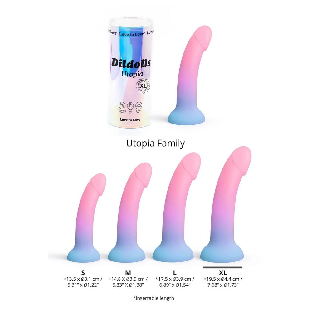 Дилдо з кольоровим градієнтом Love To Love DILDOLLS - UTOPIA XL ультрам'який Sex Aura Київ - фото 4