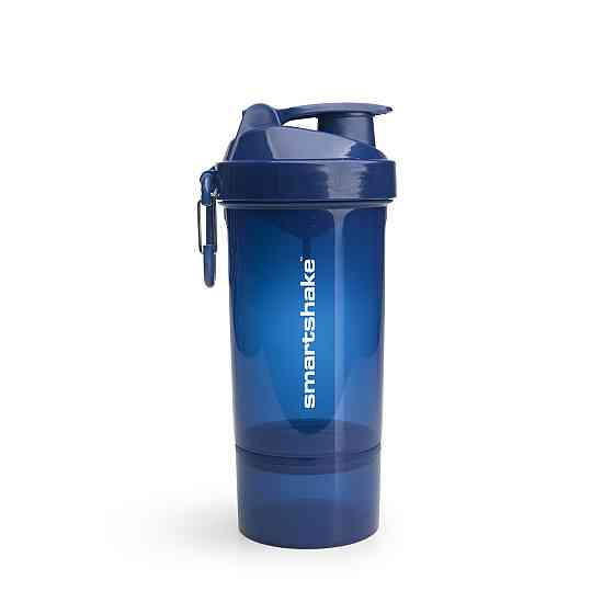 Шейкер спортивный SmartShake Original2GO One 800 мл Navy Blue с отсеком для добавок и карабином Киев