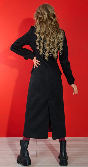 Лаконічне приталене пальто з красивою фурнітурою (46) Київ - фото 3