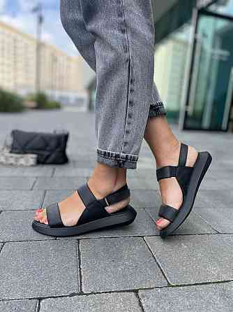 teona Жіночі босоніжки шкіряні чорні TEONA 290 літні, на низькій підошві р. 36-40 / Взуття з на Коломыя