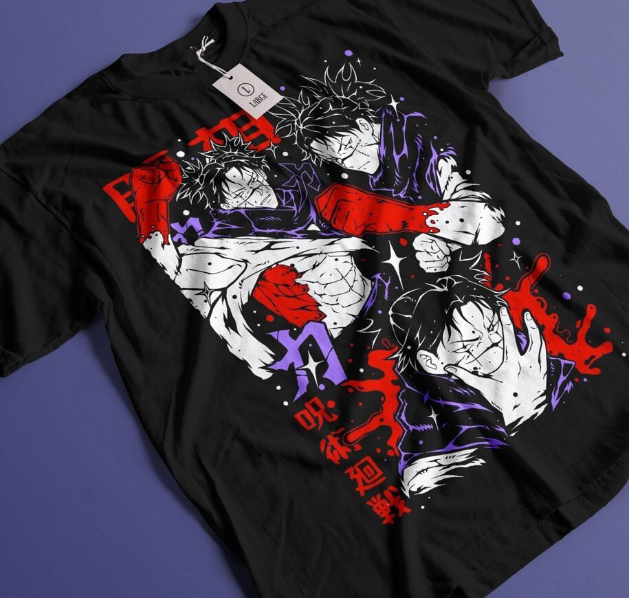 Футболка аниме Магическая битва оверсайз (S/M/L) Черний AnimeJ0849 Днепр - изображение 1
