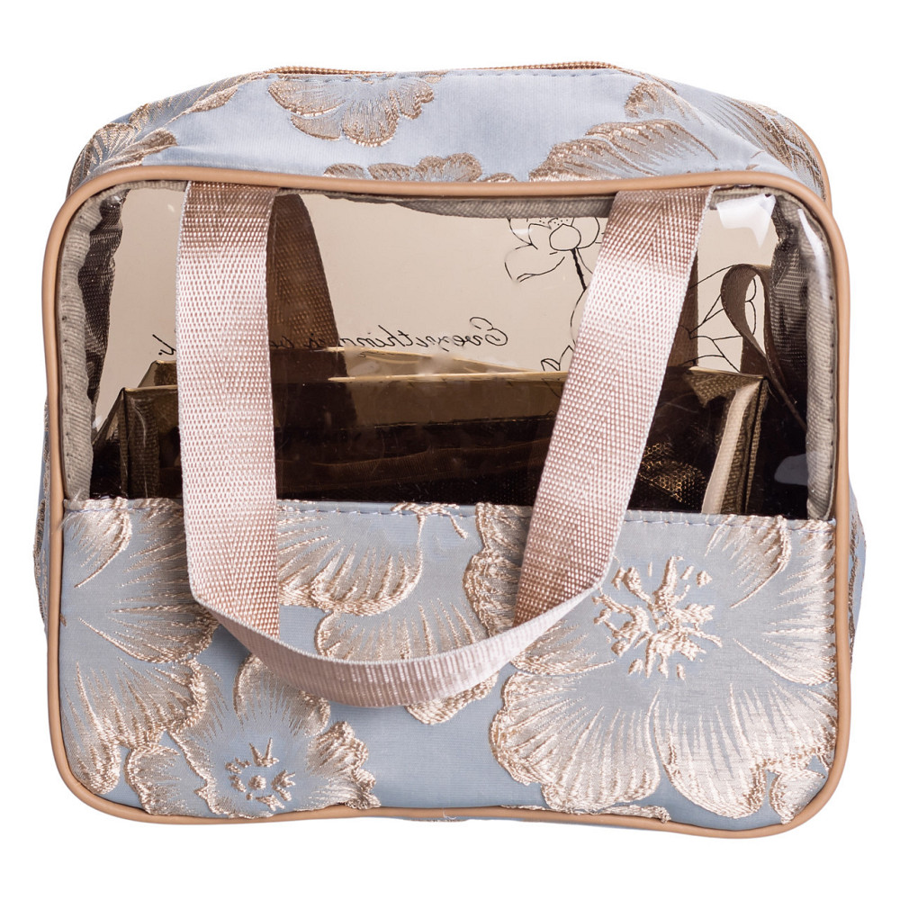 Набір прозорих жіночих косметичок для дому 2 (шт) дорожня косметичка в сумку для косметики, макіяжу, ліків, пензлів Блакитний Київ - фото 7