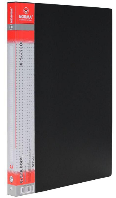 Папка на 10 файлів A4 "Norma"  600/25мкн PР, чорн., 5025-09N, шт Київ - фото 1