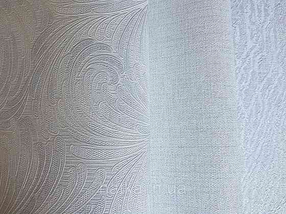 Шпалери метрові вінілові на флізелін Grandeco Poem геометрія абстракція мазки віяло світло сірі на білому Київ