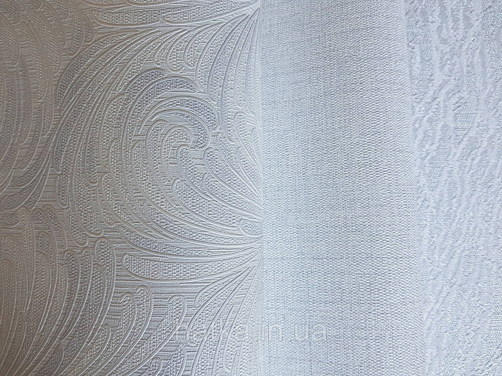 Шпалери метрові вінілові на флізелін Grandeco Poem геометрія абстракція мазки віяло світло сірі на білому Київ - фото 2