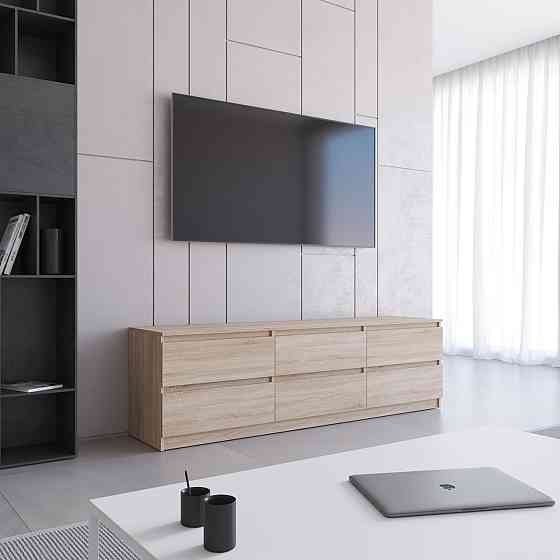 Тумба под телевизор VAYS R-12, 6 ящиков без ручек, ЛДСП, 180×40×53 см Львов