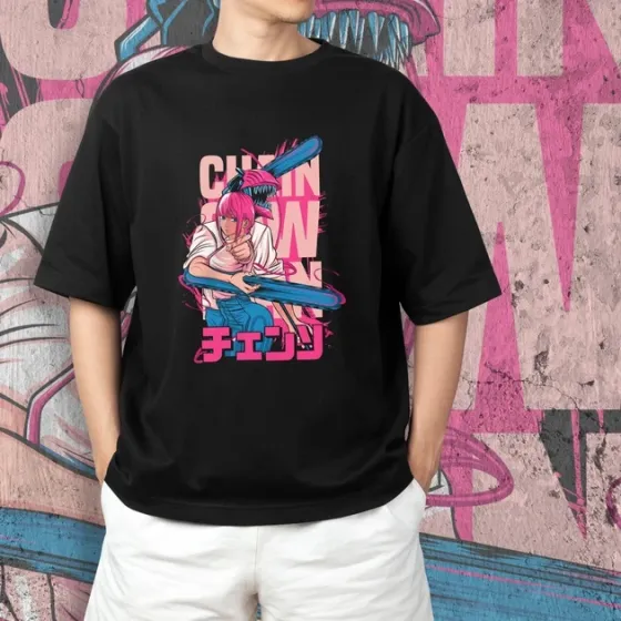 Футболка чоловіча з  принтом Человек Бензопила Денджи і Макіма Розмір 48 Anime0477 Дніпро