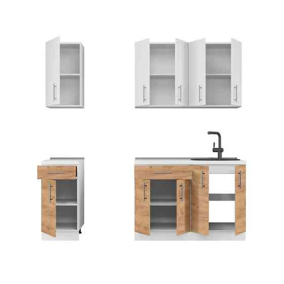 Кухня модульна Эверест Оптима набор №4 Нимфея альба+Дуб крафт золотой 2,2 м (без столешницы) (DTM-5706) Львов