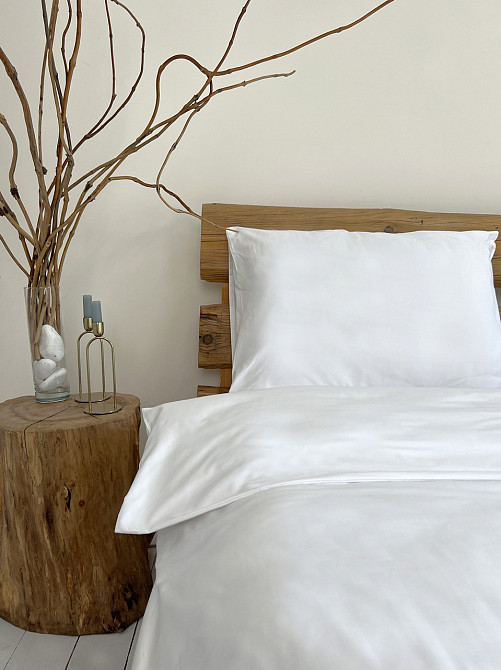 Сатиновий комплект постільної білизни Ideal Textile двохспальний євро білий Чернівці - фото 7