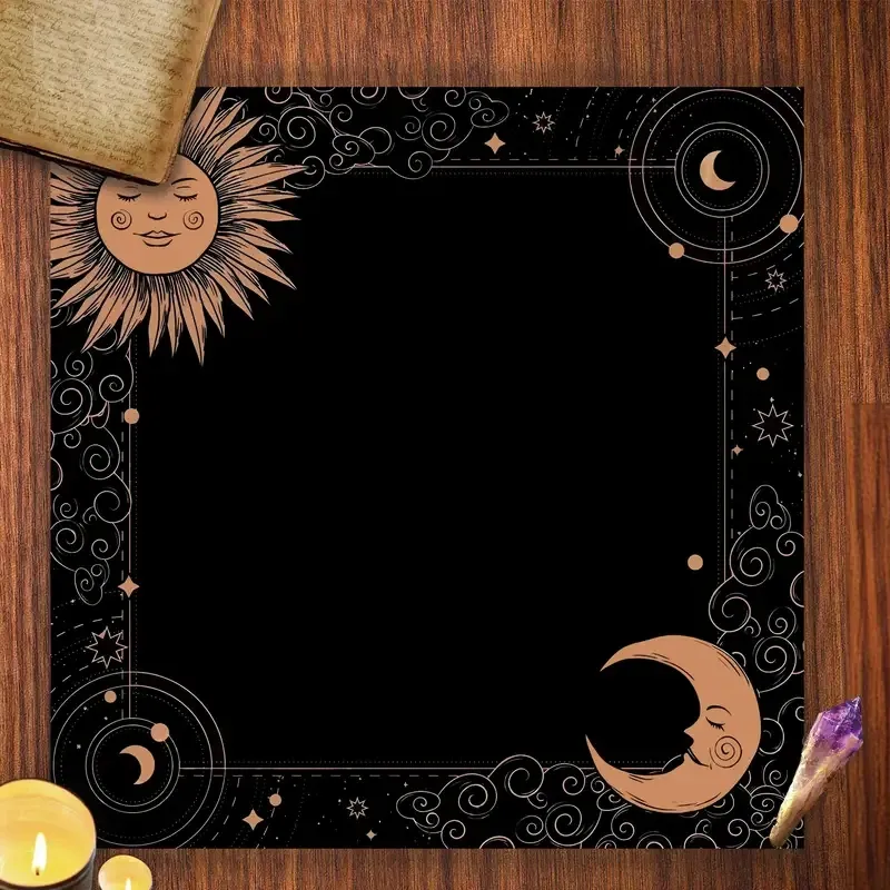 Вівтарна скатертина Сонце й Місяць – скатертина для Таро та ритуалів 49×49 см Київ - фото 1