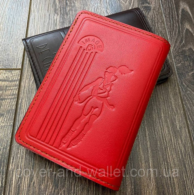 Жіноча червона обкладинка на авто документы ручної роботи Grande Pelle Київ - фото 7