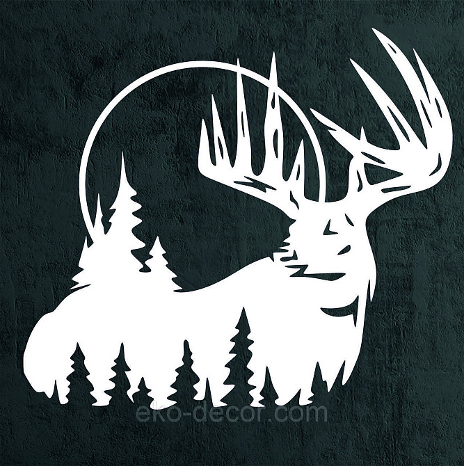Декоративное настенное Панно «Олень» Декор на стену 90*80 см, Белый Киев - изображение 7